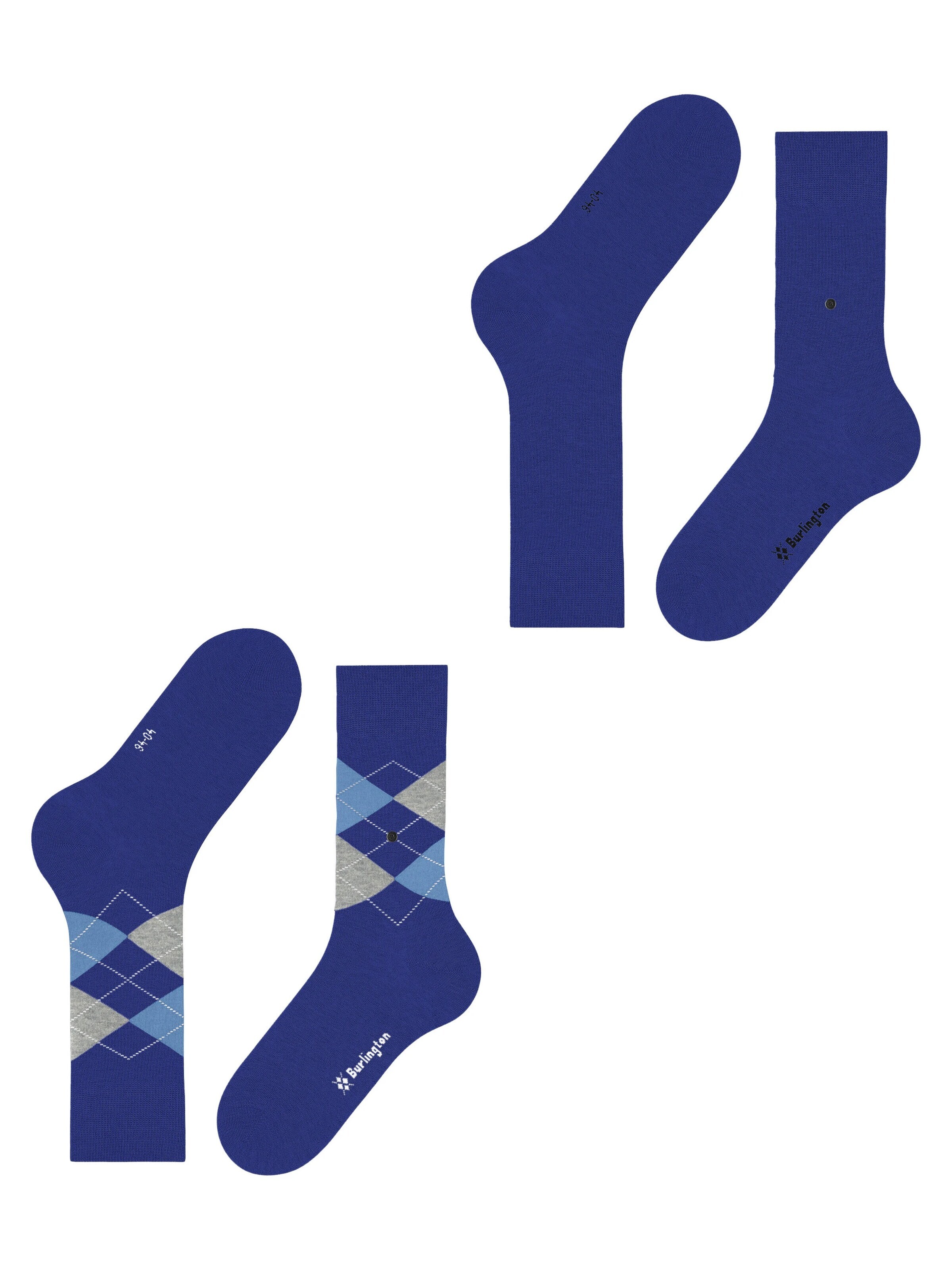 BURLINGTON Socks 'Everyday Argyle Mix 2-Pack' in Blue