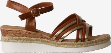 Sandales The Divine Factory en marron : devant