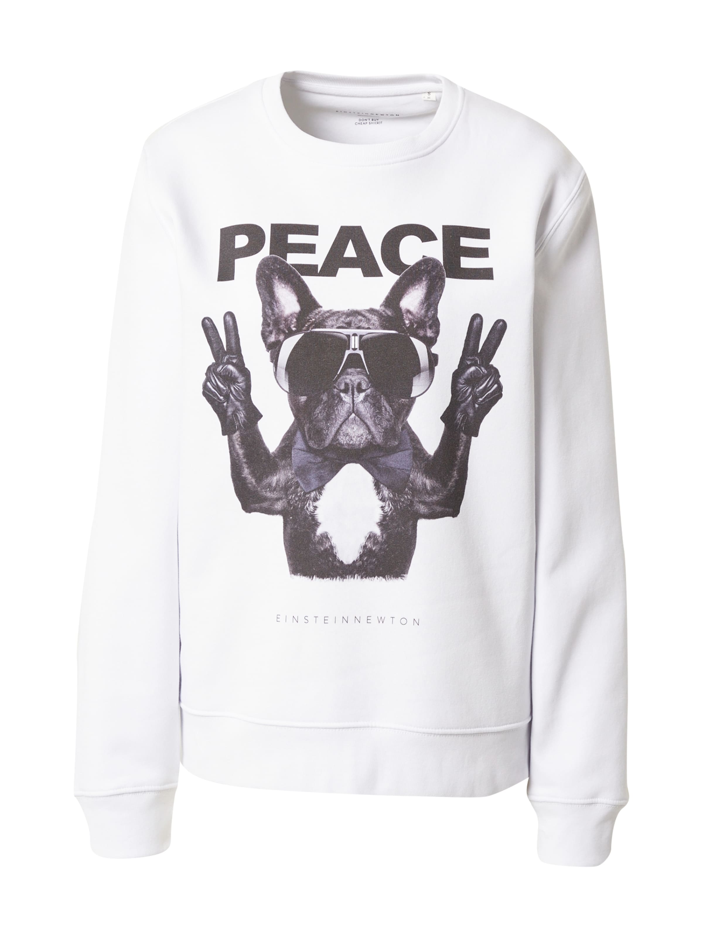EINSTEIN & NEWTON - Sudadera 'Frenchie Peace' en blanco: frente