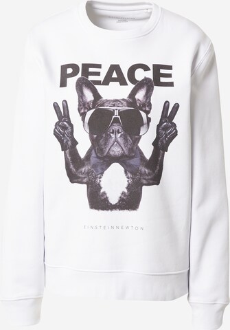 EINSTEIN & NEWTON Sweatshirt 'Frenchie Peace' i vit: framsida