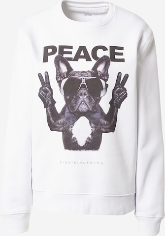 EINSTEIN & NEWTON Sweatshirt 'Frenchie Peace' in Wit: voorkant