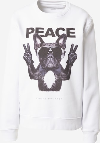 EINSTEIN & NEWTON - Sudadera 'Frenchie Peace' en blanco: frente