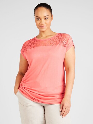 ONLY Carmakoma Shirt 'Flake' in Roze: voorkant