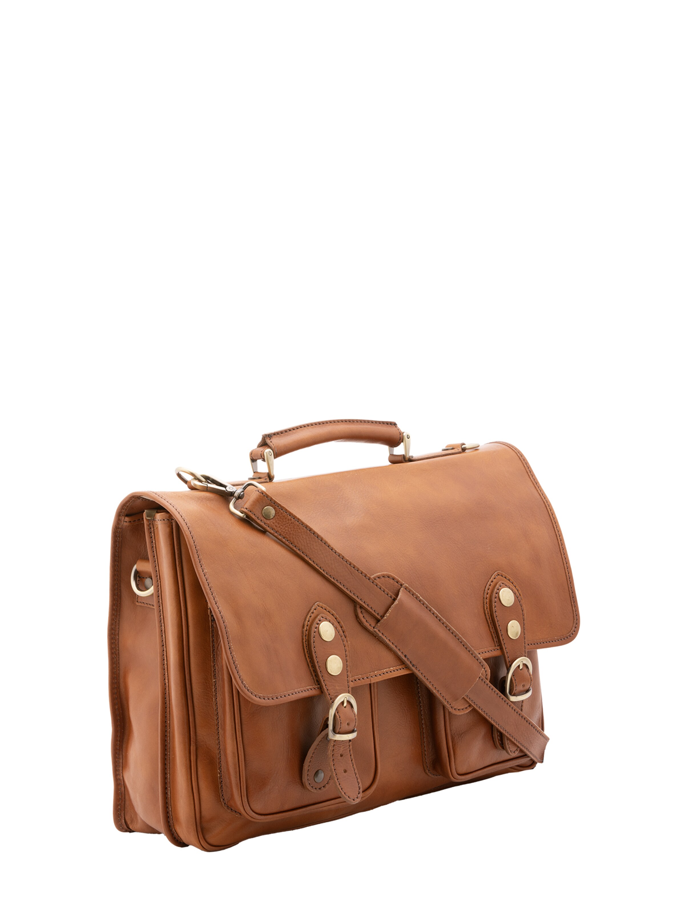 Borsa portadocumenti di Viola Castellani in marrone: frontale