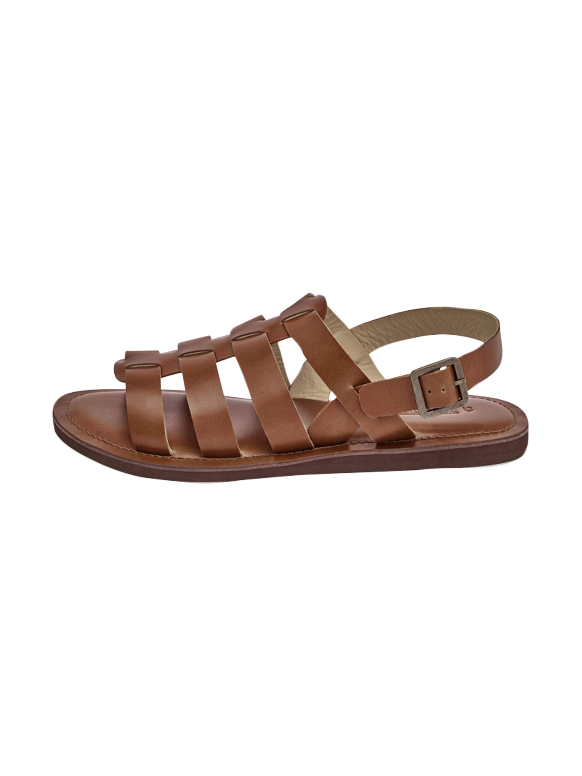 Les Tropéziennes Sandal 'Flache Ledersandalen von Enael' in Brown: front