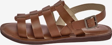Les Tropéziennes - Sandalias 'Flache Ledersandalen von Enael' en marrón: frente