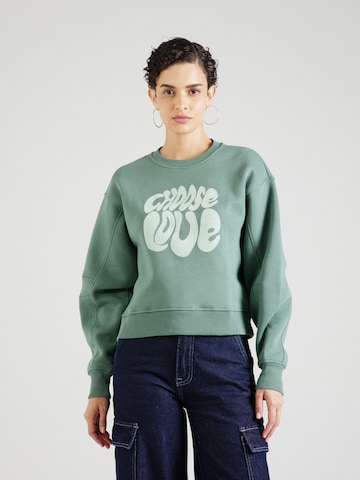CATWALK JUNKIE Sweatshirt 'CHOOSE LOVE' i grön: framsida
