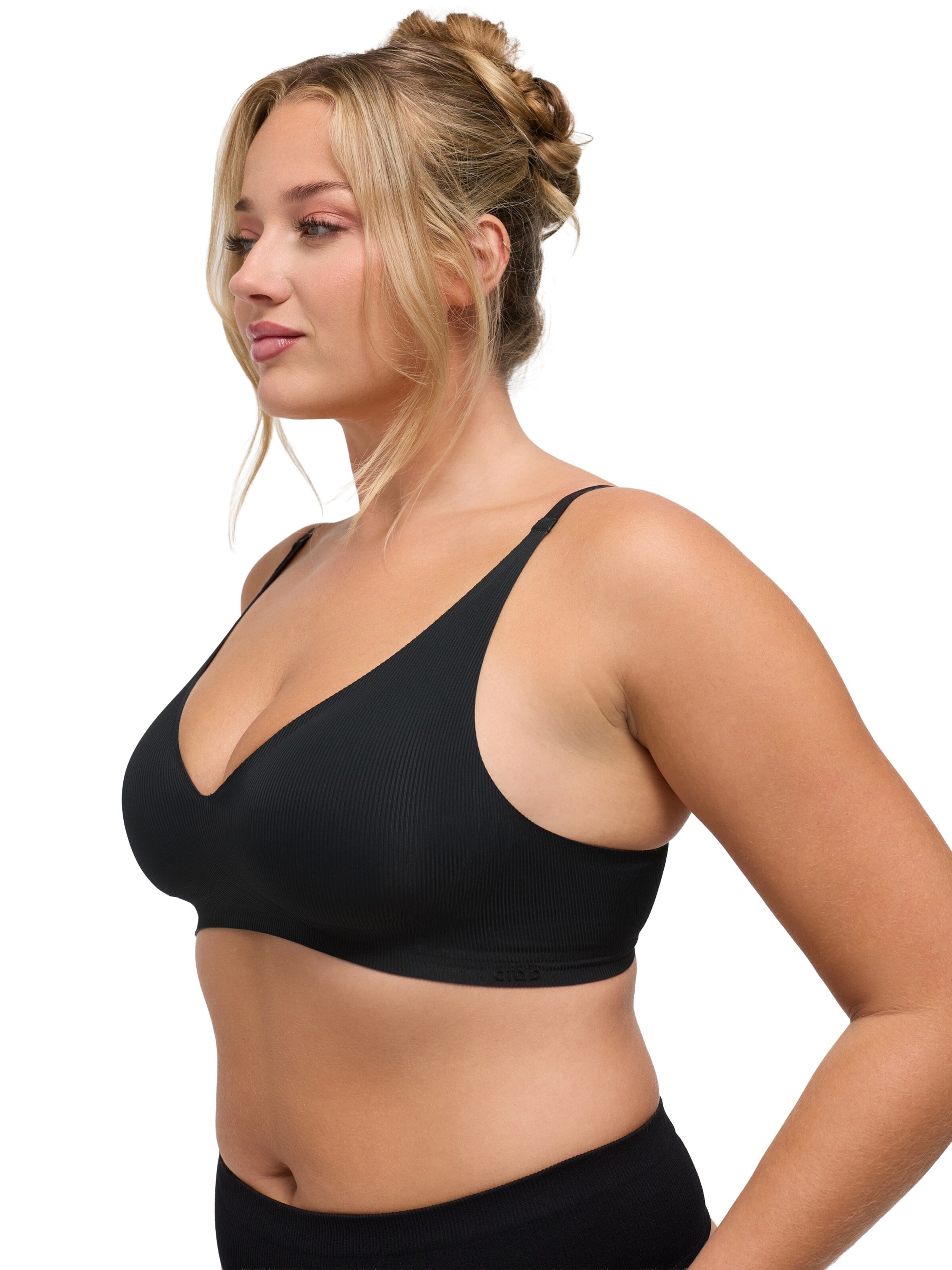 Push-up Reggiseno 'Rib Comfort Push-Up BH' di cfab in nero