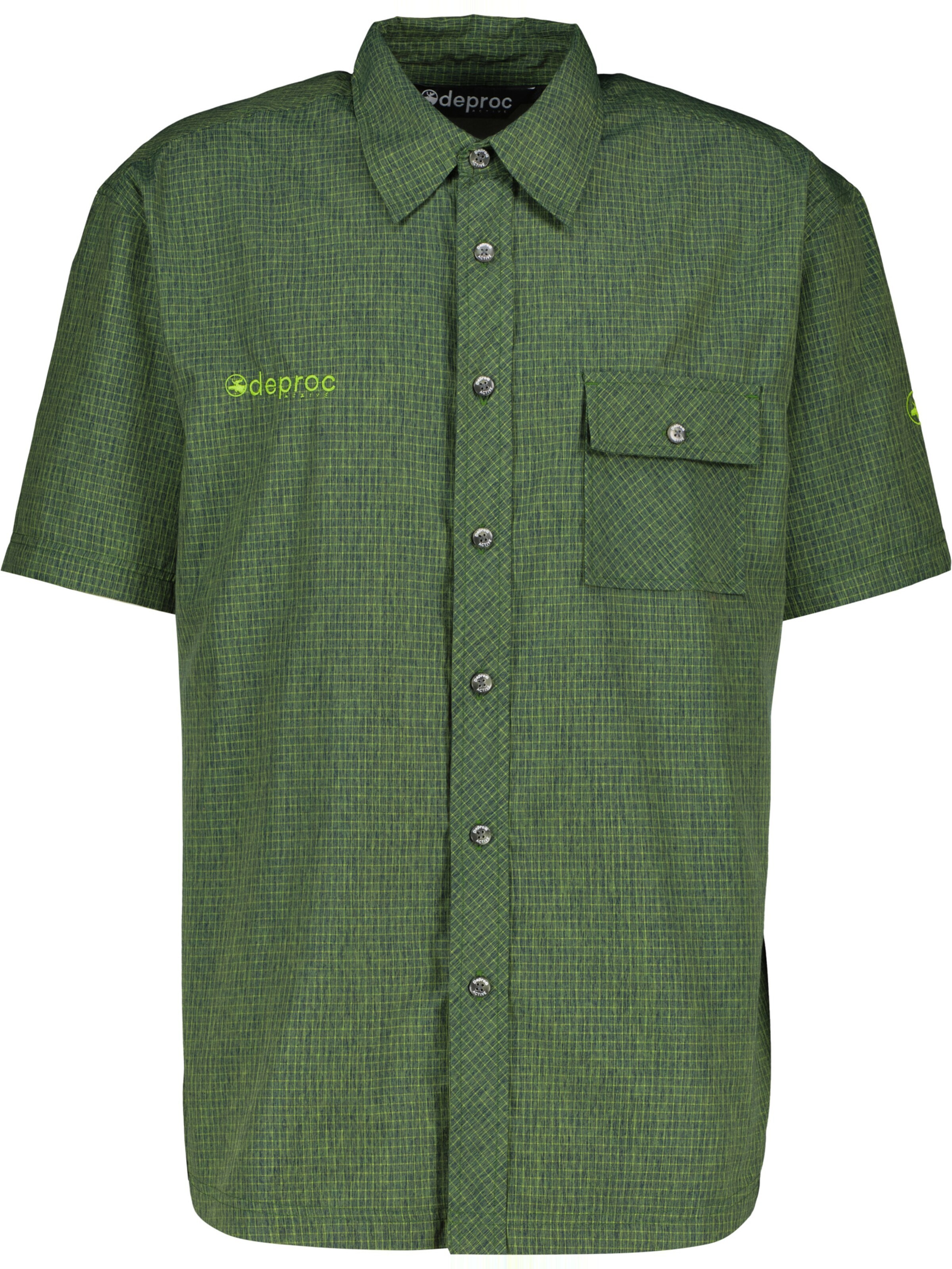 Coupe regular Chemise 'Outdoorhemd Copper Herren Kurzarmhemd kariert große Größen' deproc en vert