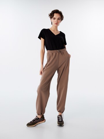 Loosefit Pantalon Twist en marron