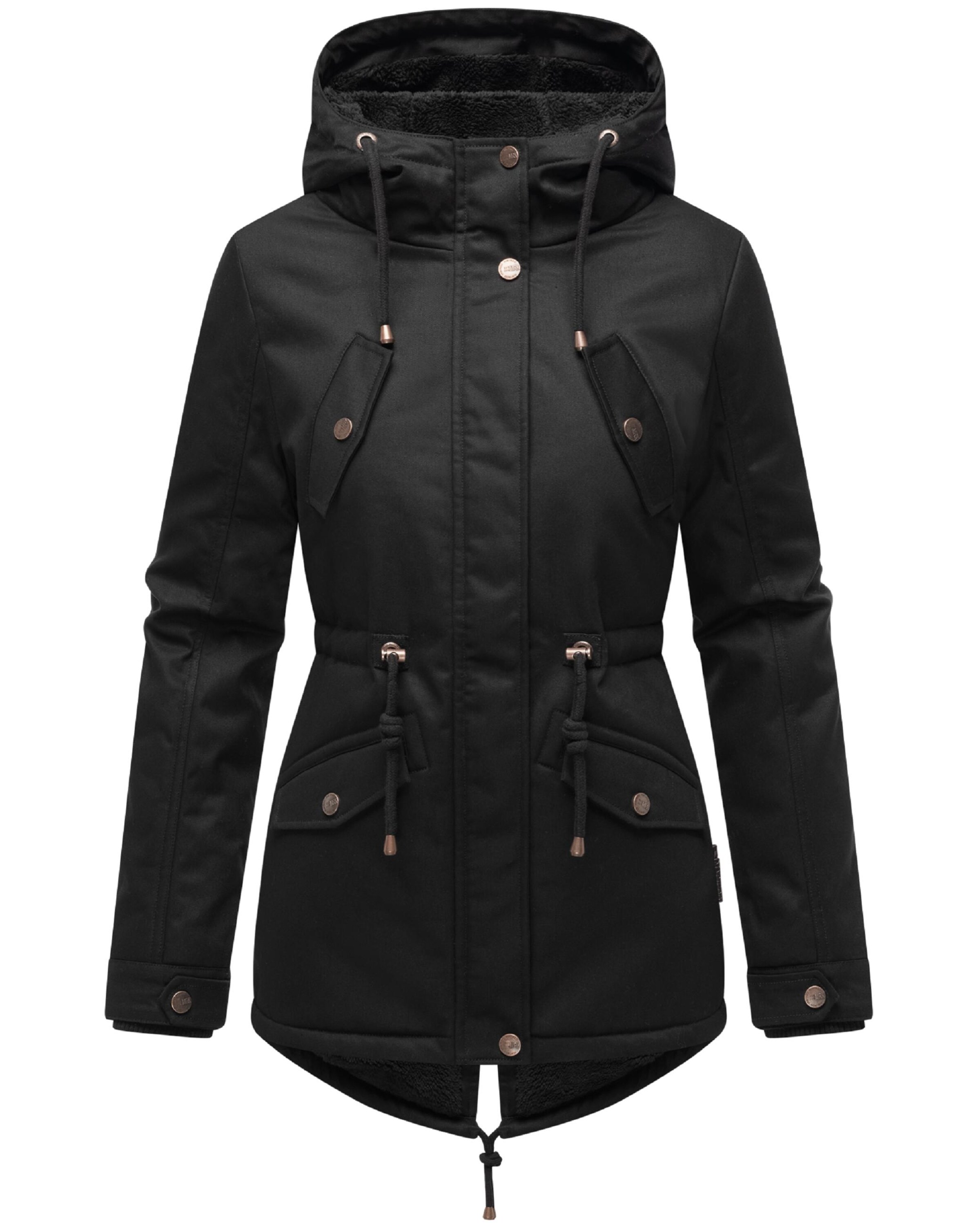 Parka invernale 'Manolya' di MARIKOO in nero: frontale