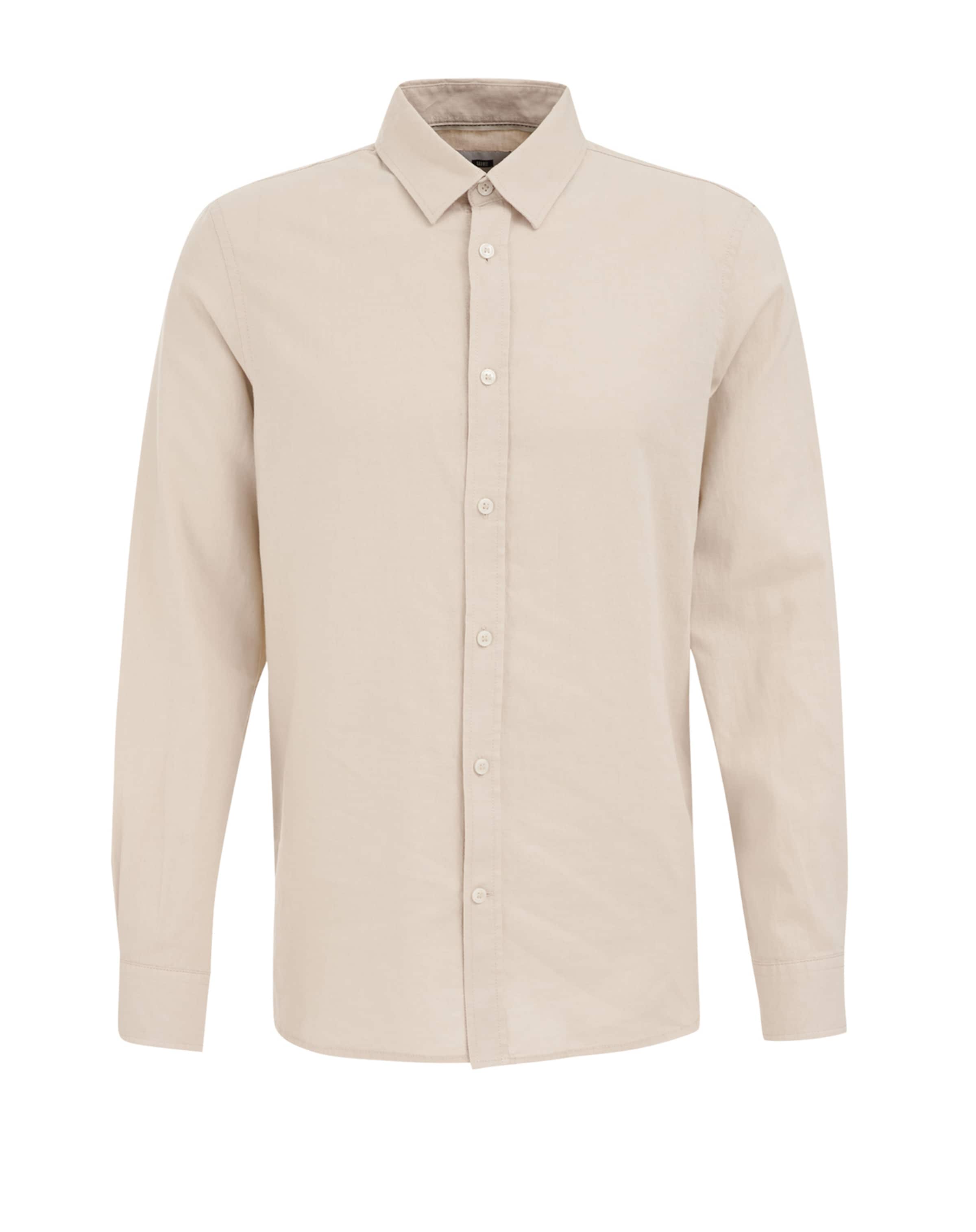 WE Fashion - Slim Fit Camisa clássica em castanho: frente