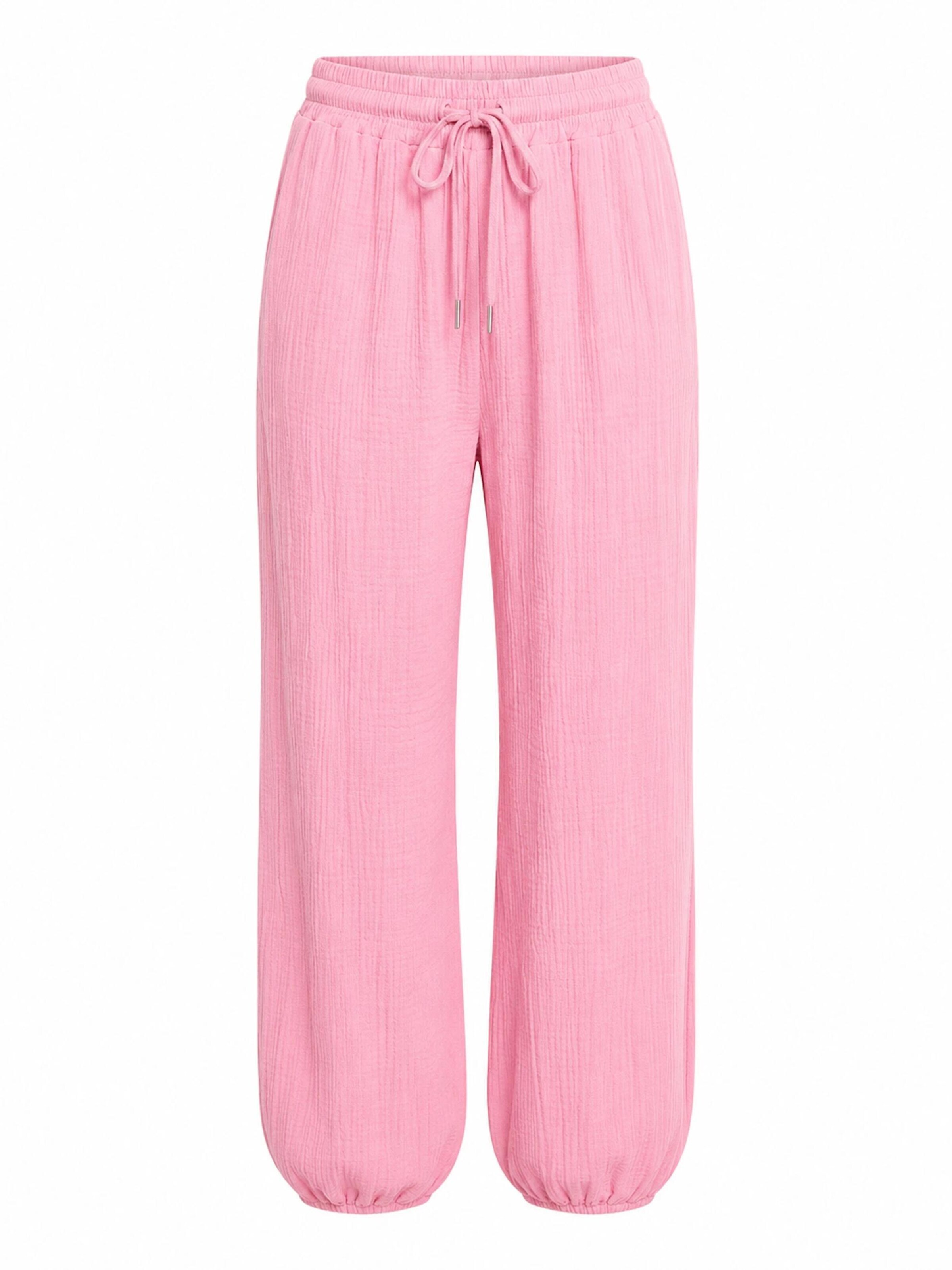 Worldclassca Regular Pants 'Damen Musselin Hose Sommer' in Pink: front