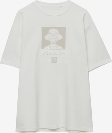 T-Shirt Pull&Bear en blanc : devant