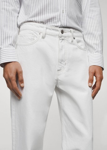 MANGO MAN Tapered Jeans in White
