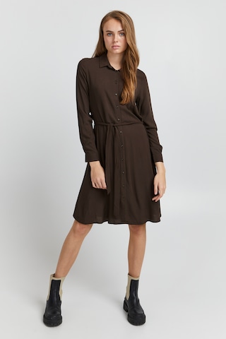ICHI Shirt Dress 'Main' in Brown: front