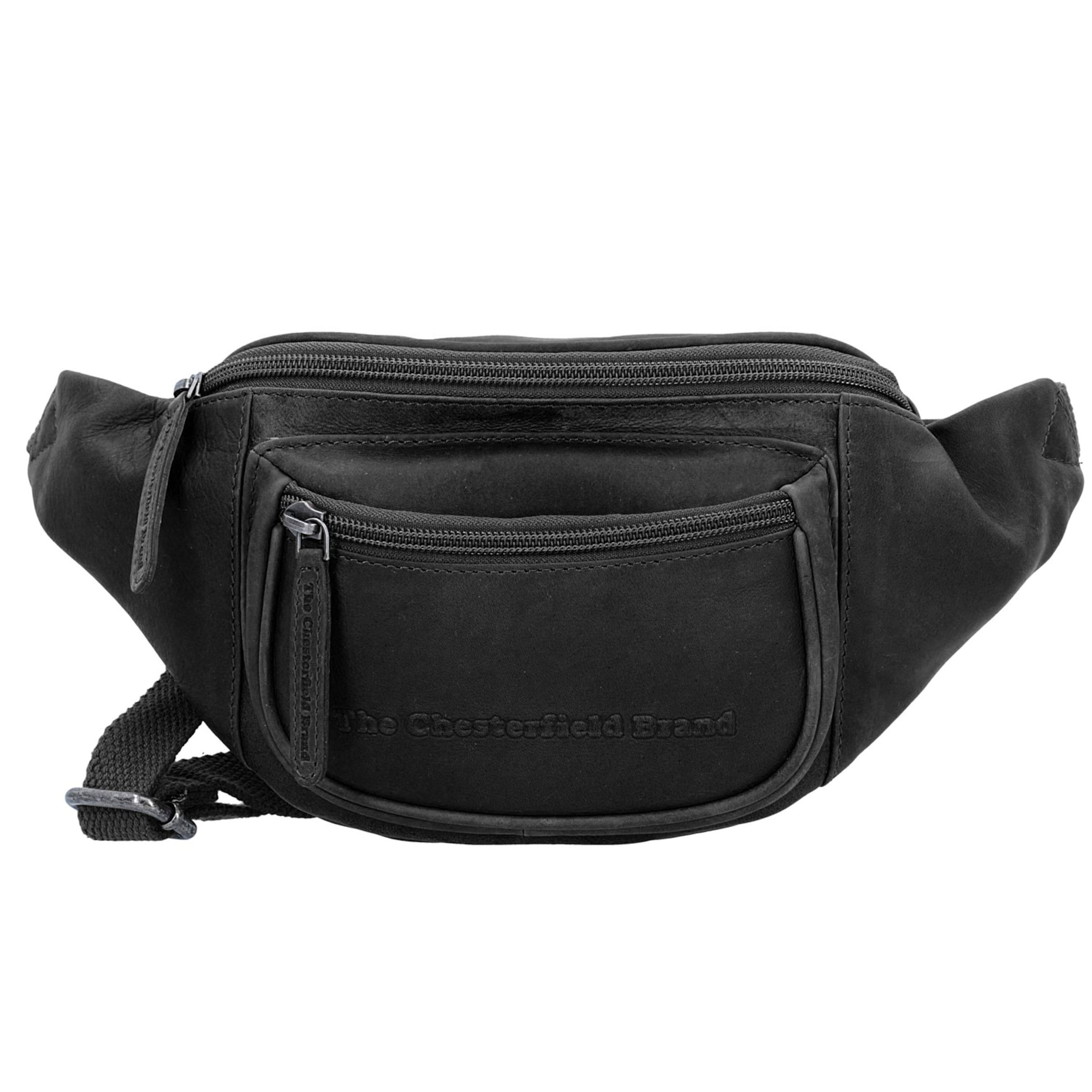 The Chesterfield Brand Gürteltasche 'Wax Pull Up Jack' in Schwarz: Vorderseite