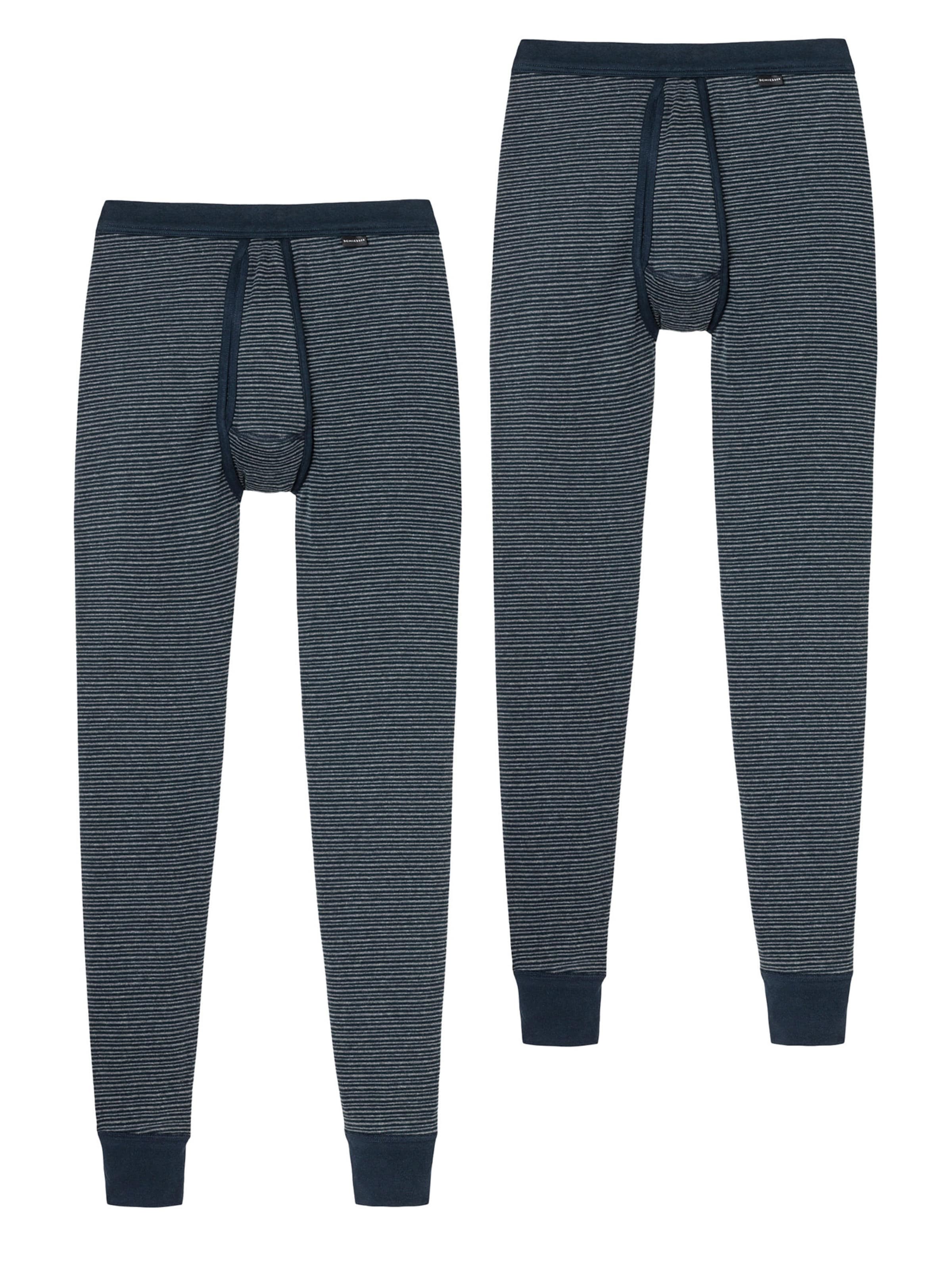 SCHIESSER Lange onderbroek 'Feinripp' in Blauw: voorkant