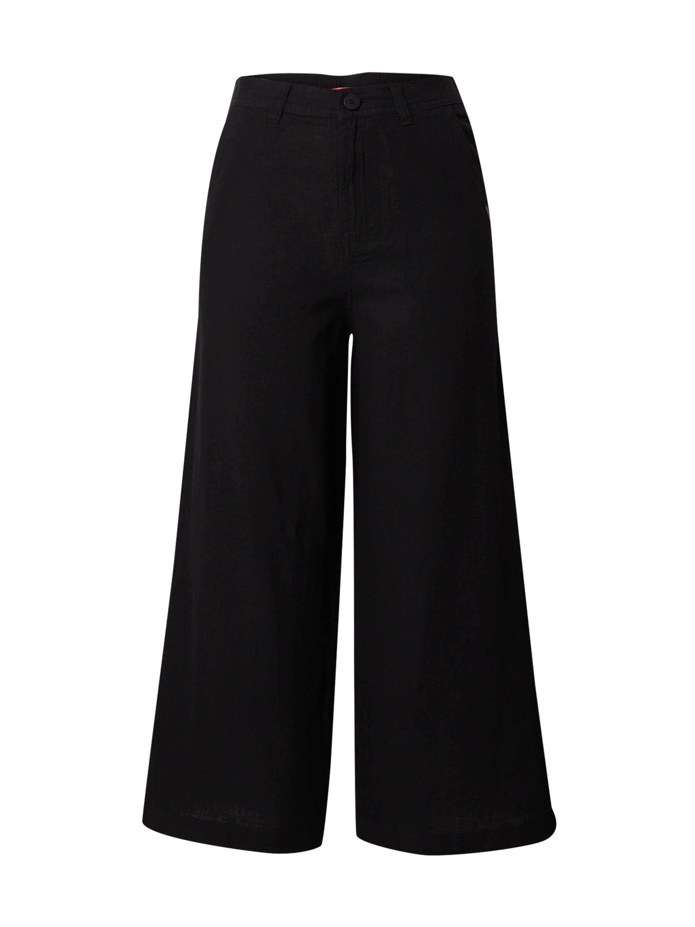 QS Wide Leg Hose in Schwarz: Vorderseite