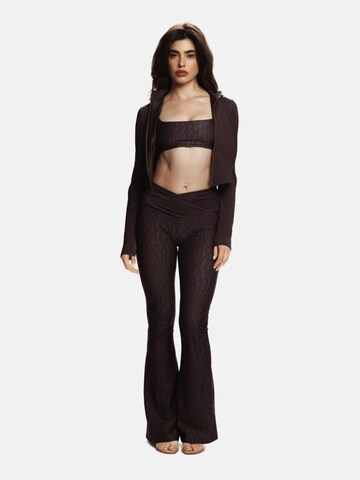EKCENTRIK Flared Sporthose 'Choco Brown' in Braun
