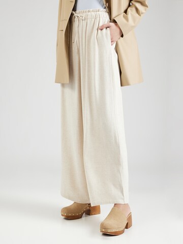 A-VIEW Wide Leg Bukser 'Lerke' i beige: forside