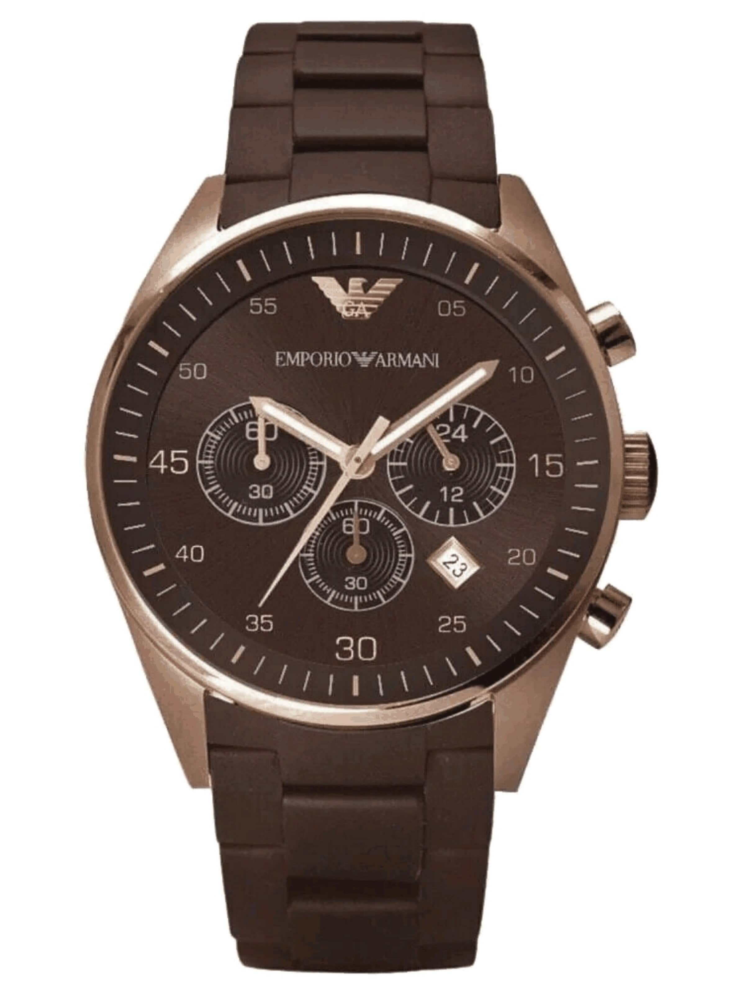Emporio Armani Analoog horloge 'Tazio Medium' in Bruin