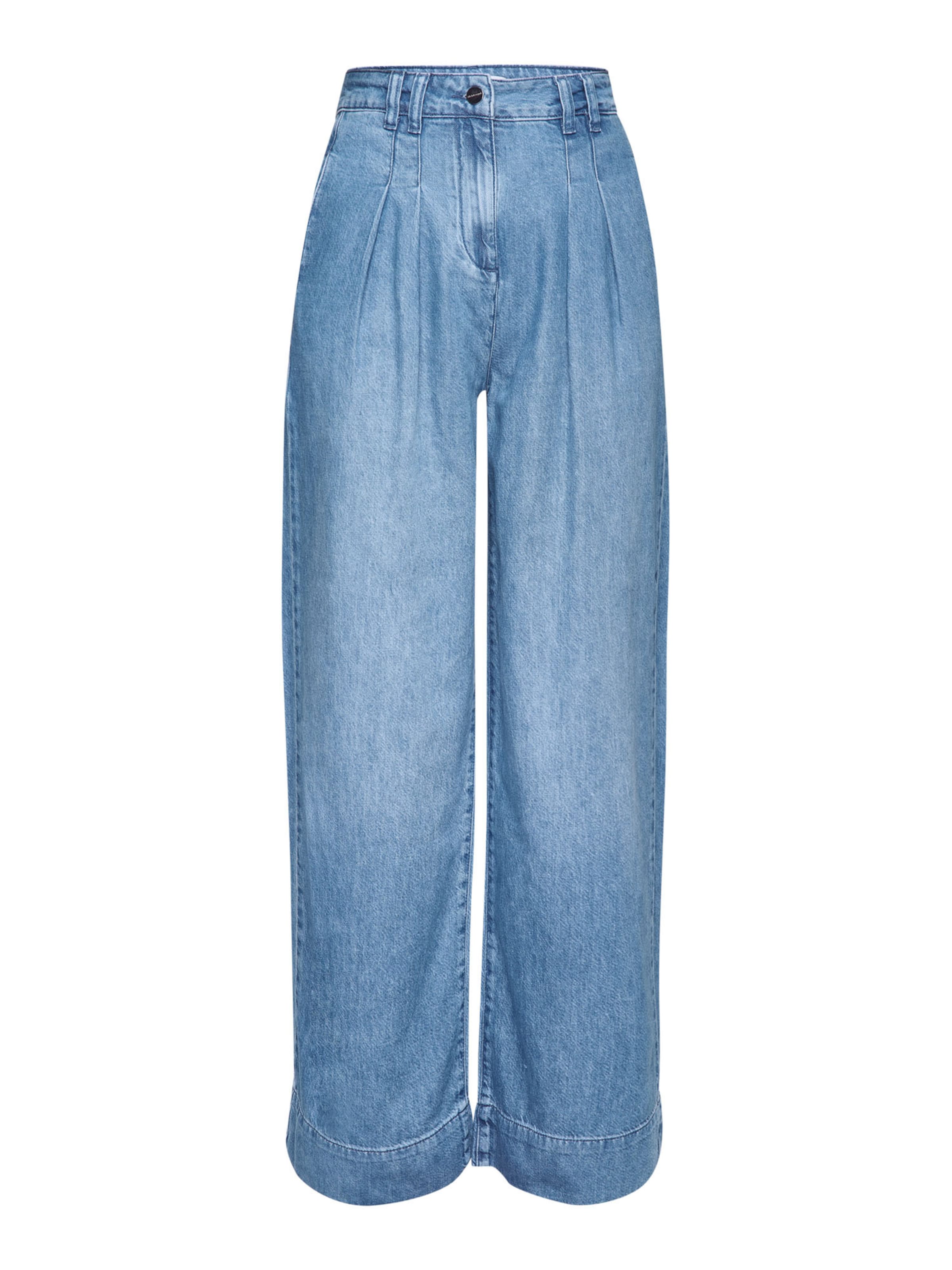 Rich & Royal Wide leg Pleat-front jeans in Blue: front