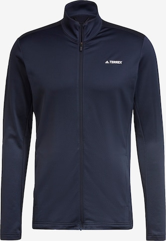 ADIDAS TERREX Athletic Fleece Jacket 'Multi Primegreen' in Blue: front