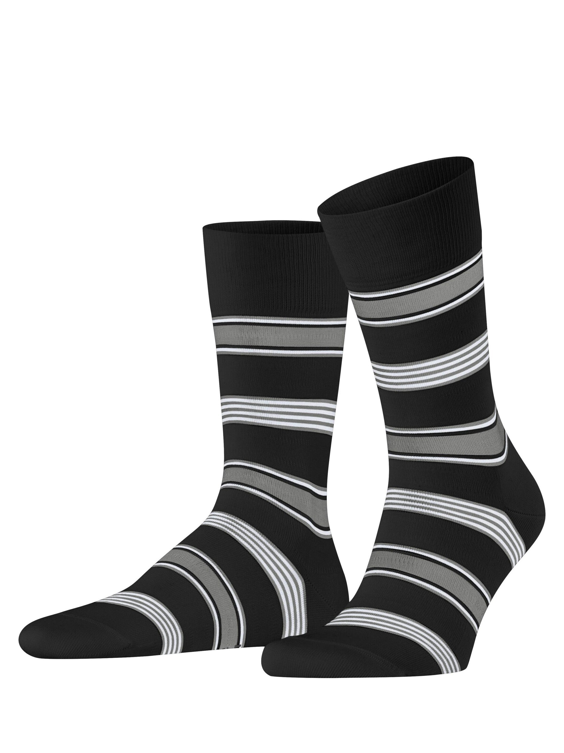 FALKE Socken 'Marina Stripe'‌‌‌‌‌‌‌‌‌ in Schwarz: Vorderseite
