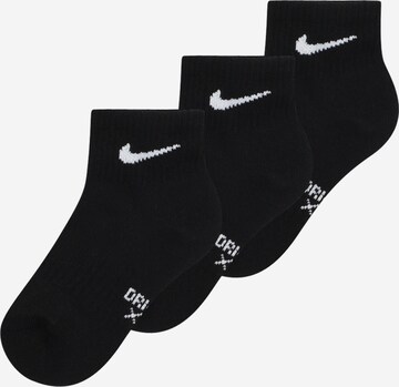 NIKE Athletic Socks in Black: front