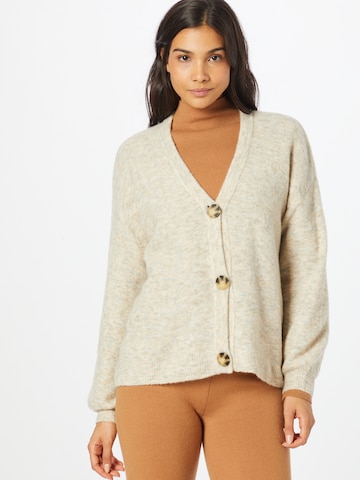 Cream Knit Cardigan 'Merle' in Beige: front