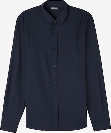 IUMAN Intimissimi Uomo Button Up Shirt in Blue: front