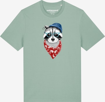 Watapparel Shirt 'Waschbär' in Grün: Vorderseite