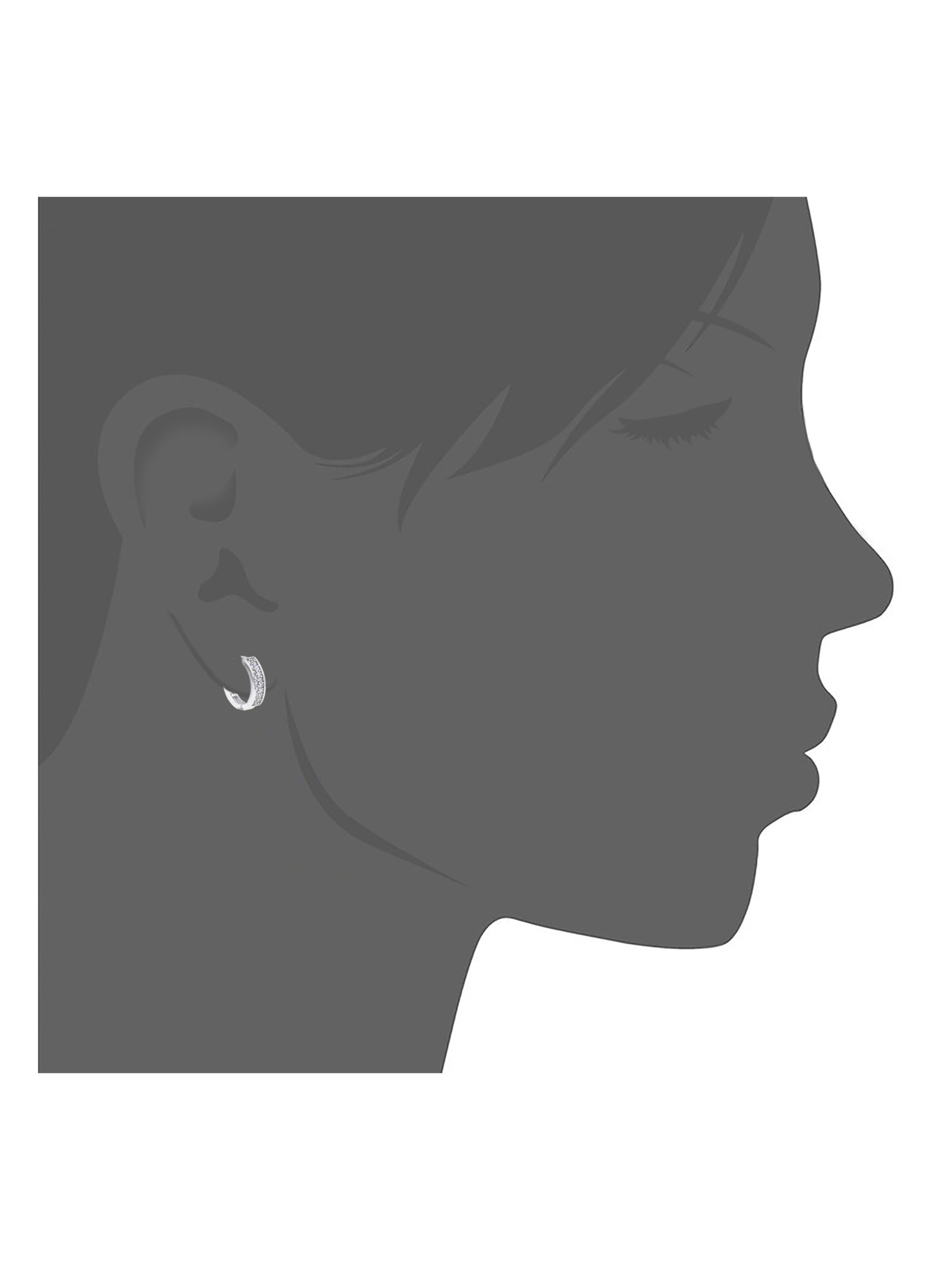 Boucles d'oreilles 'Creolen aus 375 Weißgold mit Zirkonia' DIAMANT LETERNEL en argent