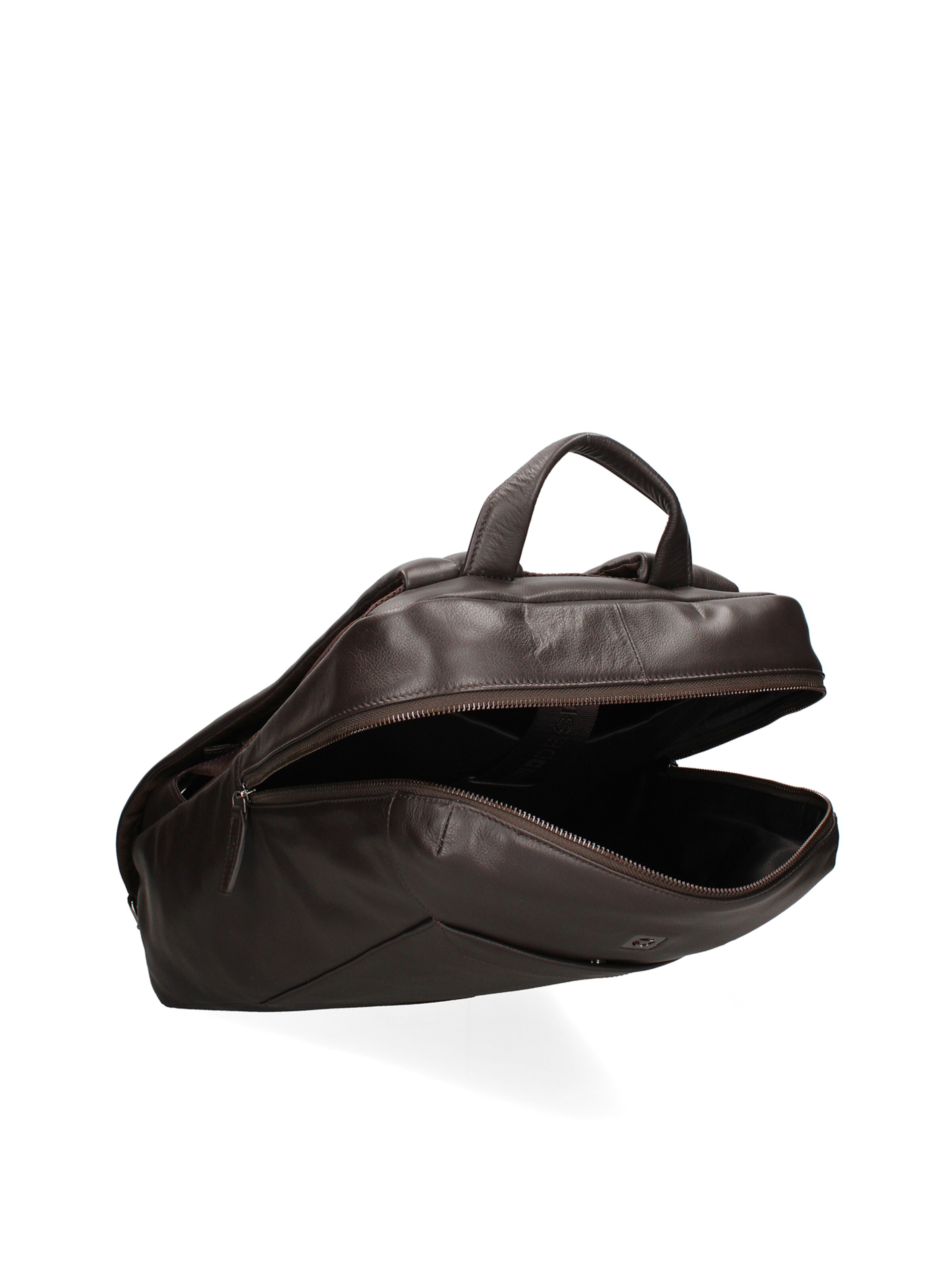 Zaino 'Zaino Uomo Pelle Vera Testa di Moro - Chiusura Zip e Tasche Organizzate' di Momo Design in marrone