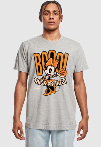 ABSOLUTE CULT T-Shirt 'Minnie Mouse - Halloween Booo Trick Or Treat' in Grau: Vorderseite