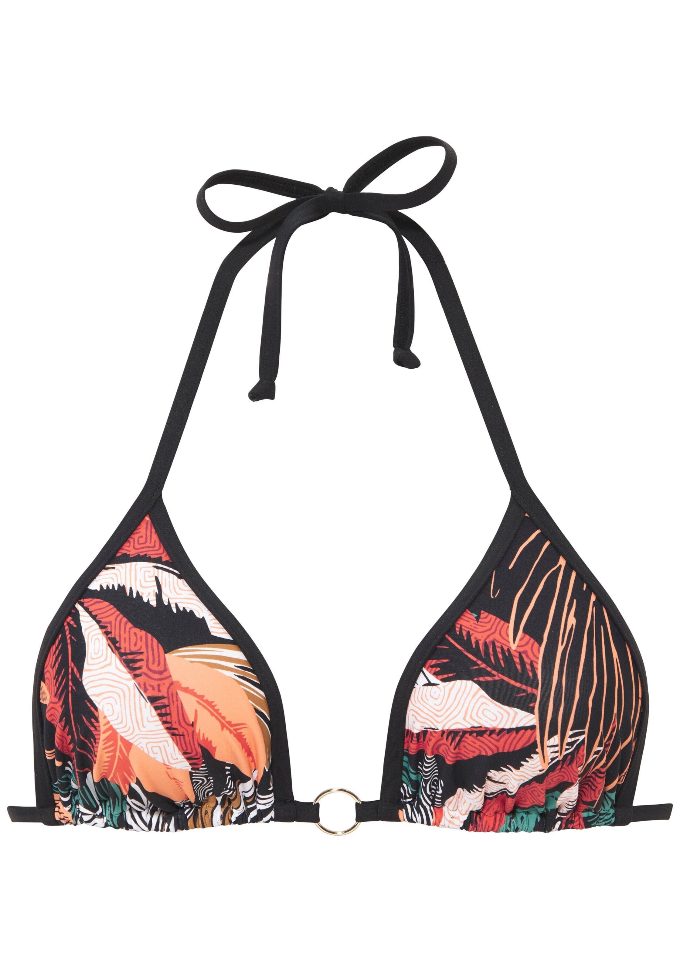 SUNSEEKER Triangle Bikini top in Black: front