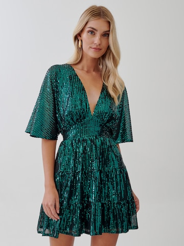 Tussah Cocktail Dress 'ISSY' in Green: front