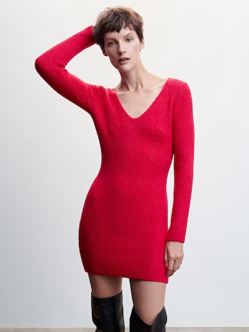 MANGO Knitted dress 'KALEV' in Red: front