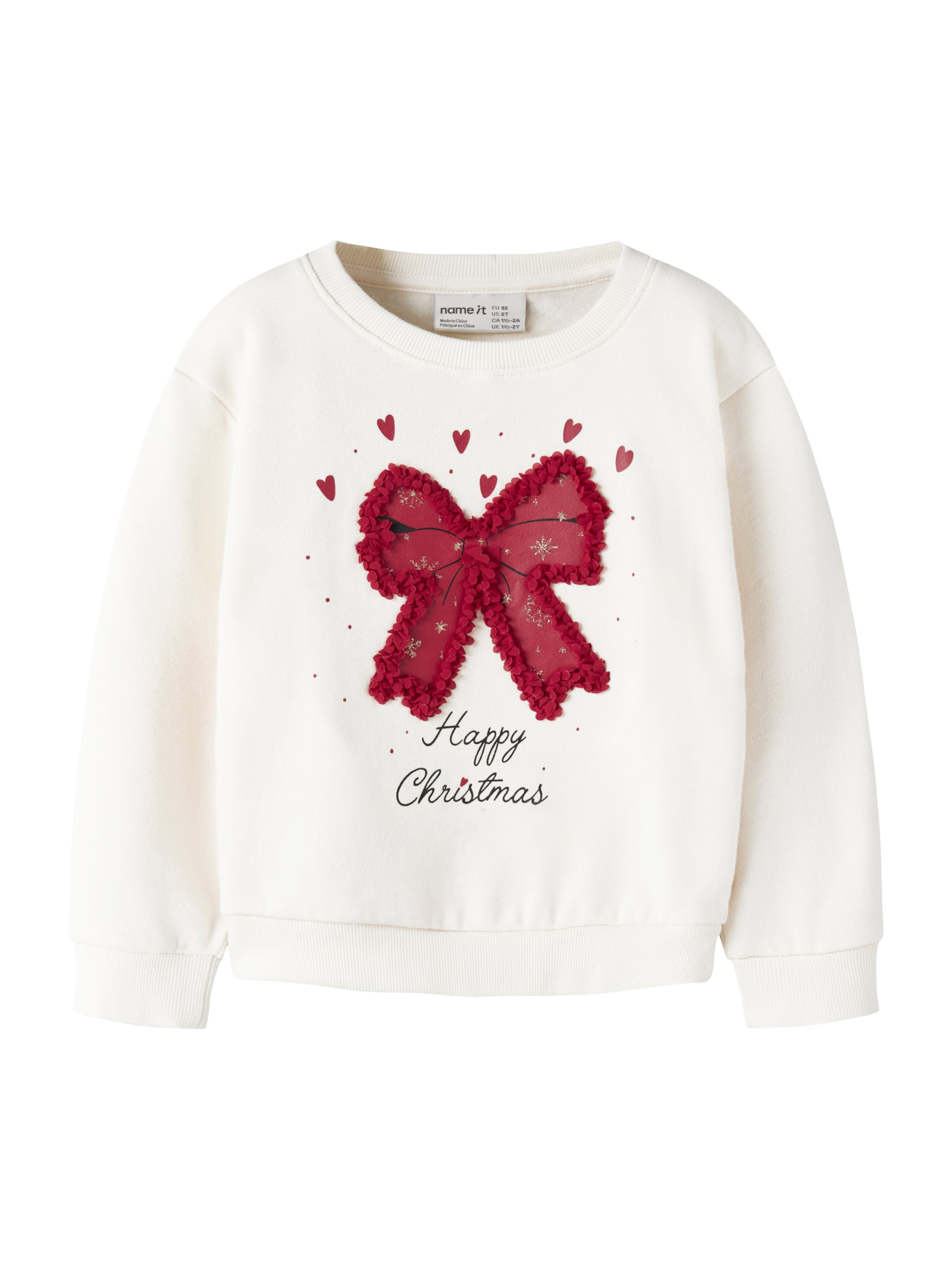 NAME IT Sweatshirt 'NMFPOLMAX' in Weiß: Vorderseite