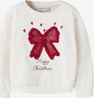 NAME IT Sweatshirt 'NMFPOLMAX' in Weiß: Vorderseite
