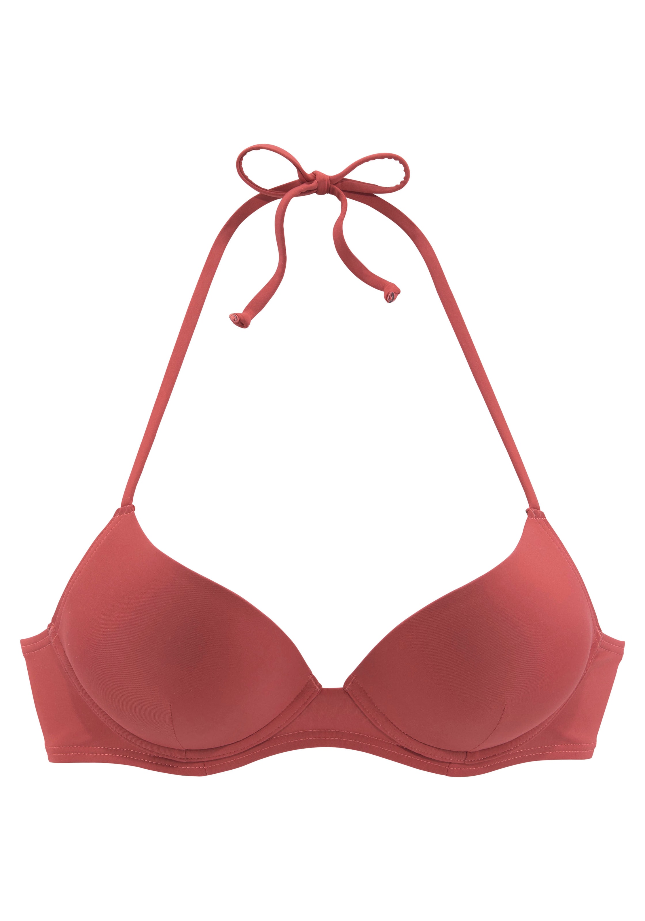 LASCANA - Push-up Top de bikini en marrón: frente
