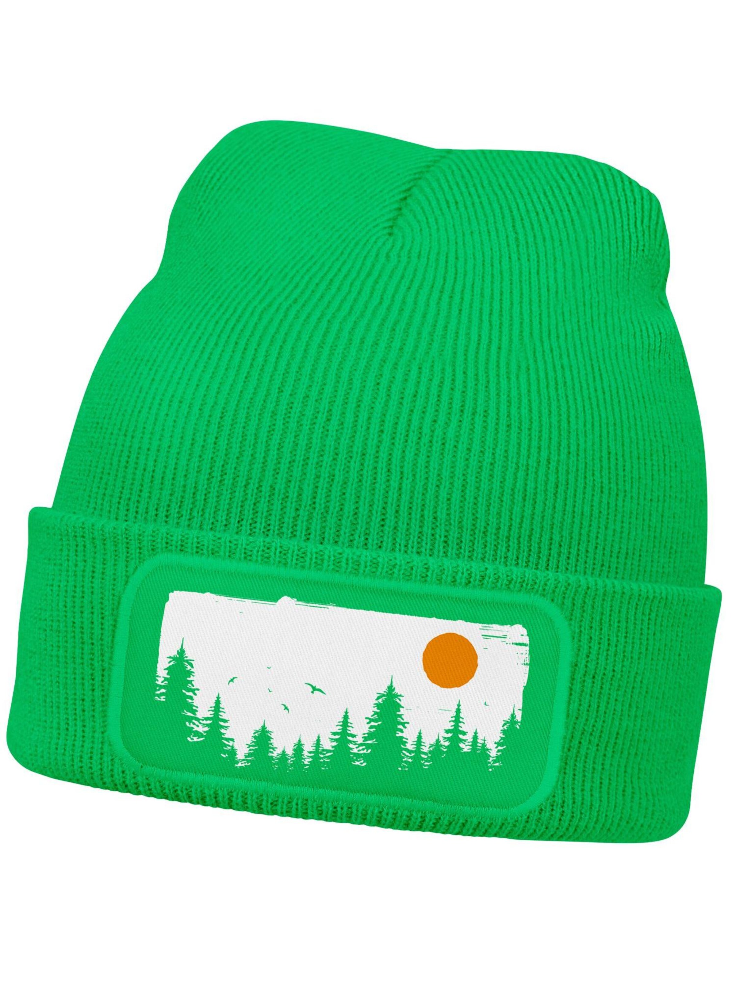 Neverless Beanie 'Braumkette' in Green: front