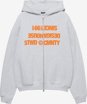 Pull&Bear Collegetakki 'STWD' värissä harmaa: etupuoli