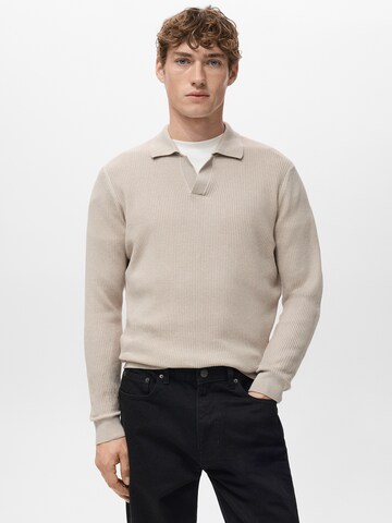 MANGO MAN Sweter 'ANTIGUAS' w kolorze beżowy: przód