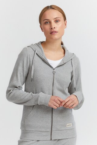 Oxmo Zip-Up Hoodie 'Lova' in Grey: front