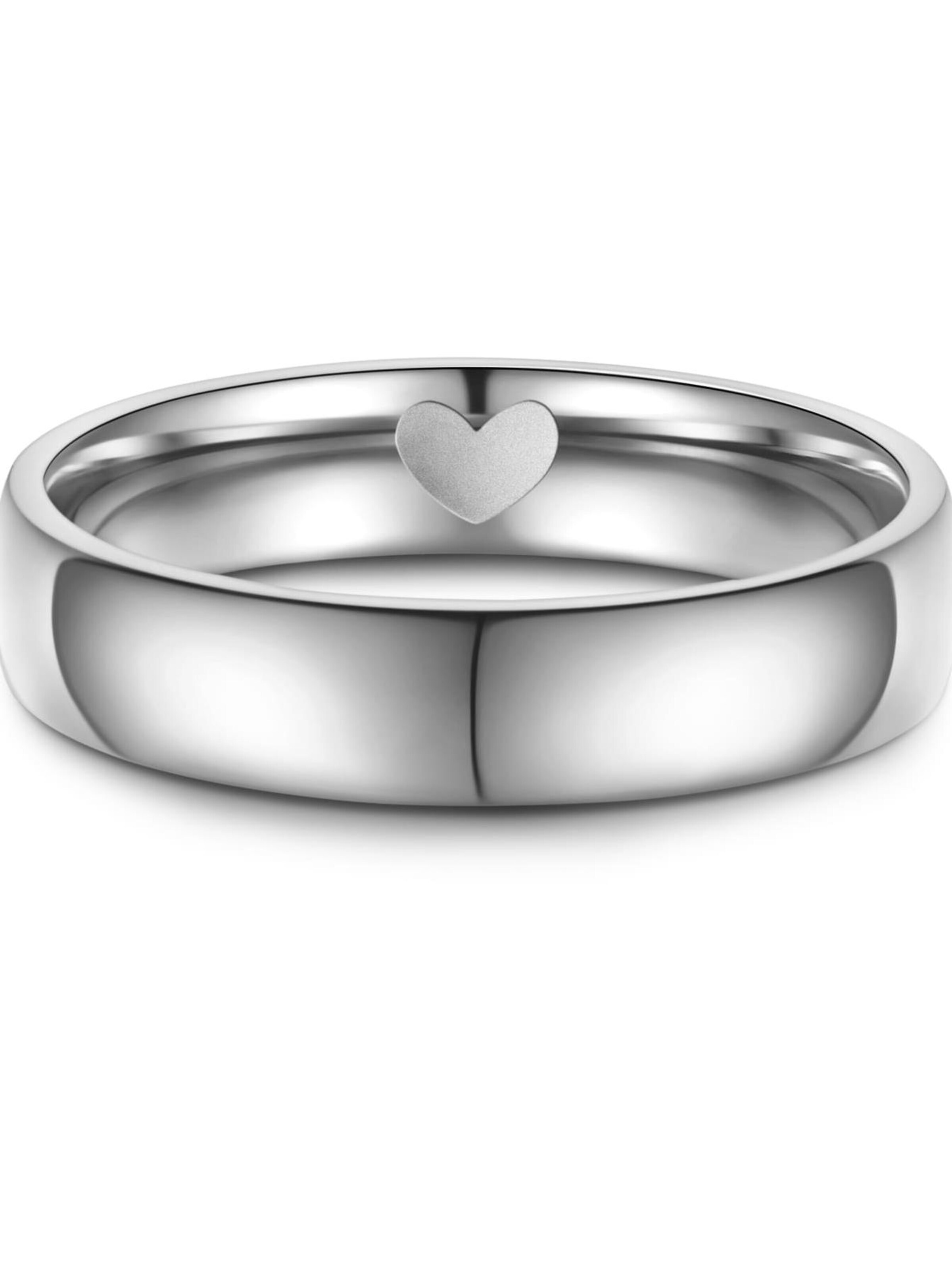 MARRYA Ring 'MARRYA ES-29 Ehering aus Edelstahl - Silberfarben Herzfräse' in Silver