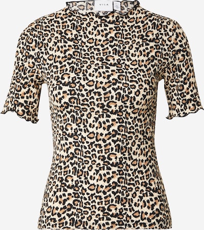 Tricou 'VIOki' VILA pe crem / bej închis / negru, Vizualizare produs