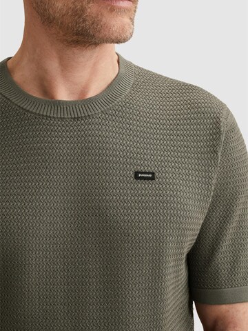 T-Shirt 'T-shirt with badge and allover texture' VANGUARD en beige