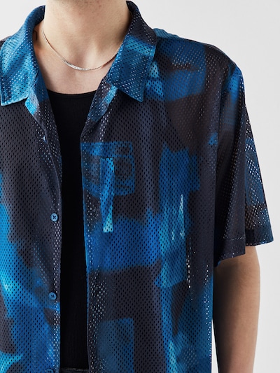 VAMOS CLO Button Up Shirt in Blue / Black, Item view